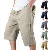 Men's Lightweight Summer Casual Cargo Shorts Multi Pocket Workwear Loose Fit Knee Length Drawstring Waist Outdoor Utility Pants