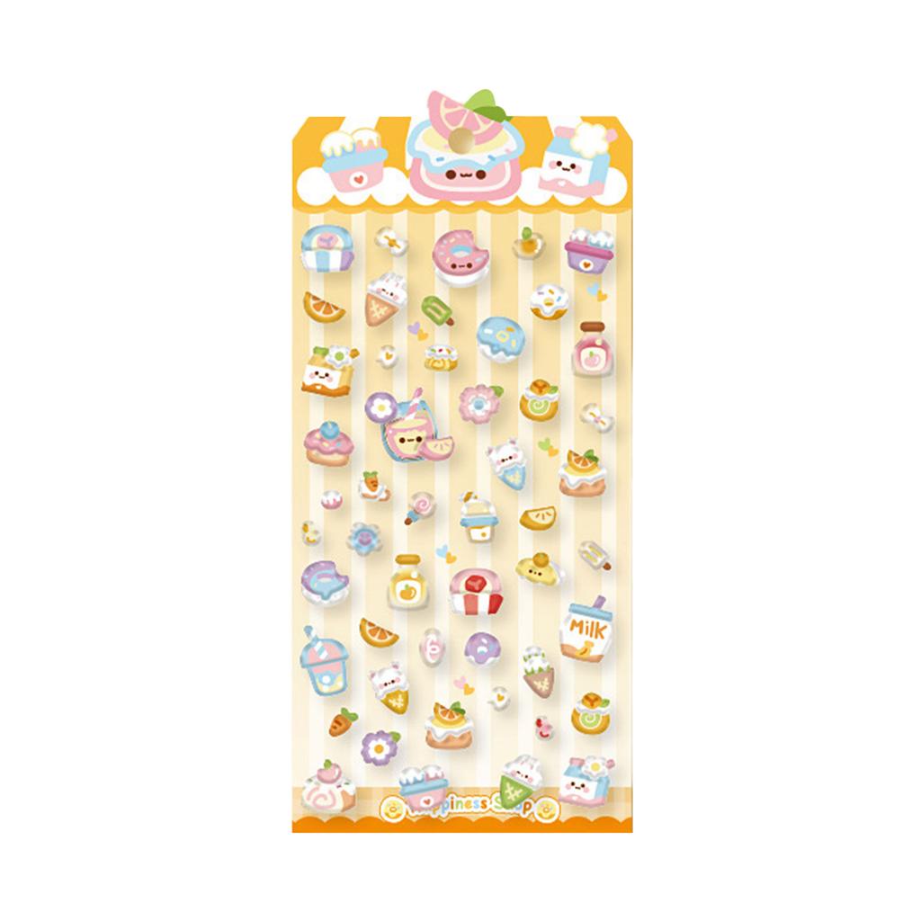 Cartoon 3D Stickers Water Resistant Animal Butterfly Sticker for Planner Pencil Box Phone Case Water Bottle Skateboards