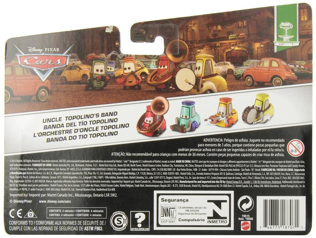 Cars Festival Italiano Collection Uncle Band Scale Disney/Pixar Topolino's 4-pack 155