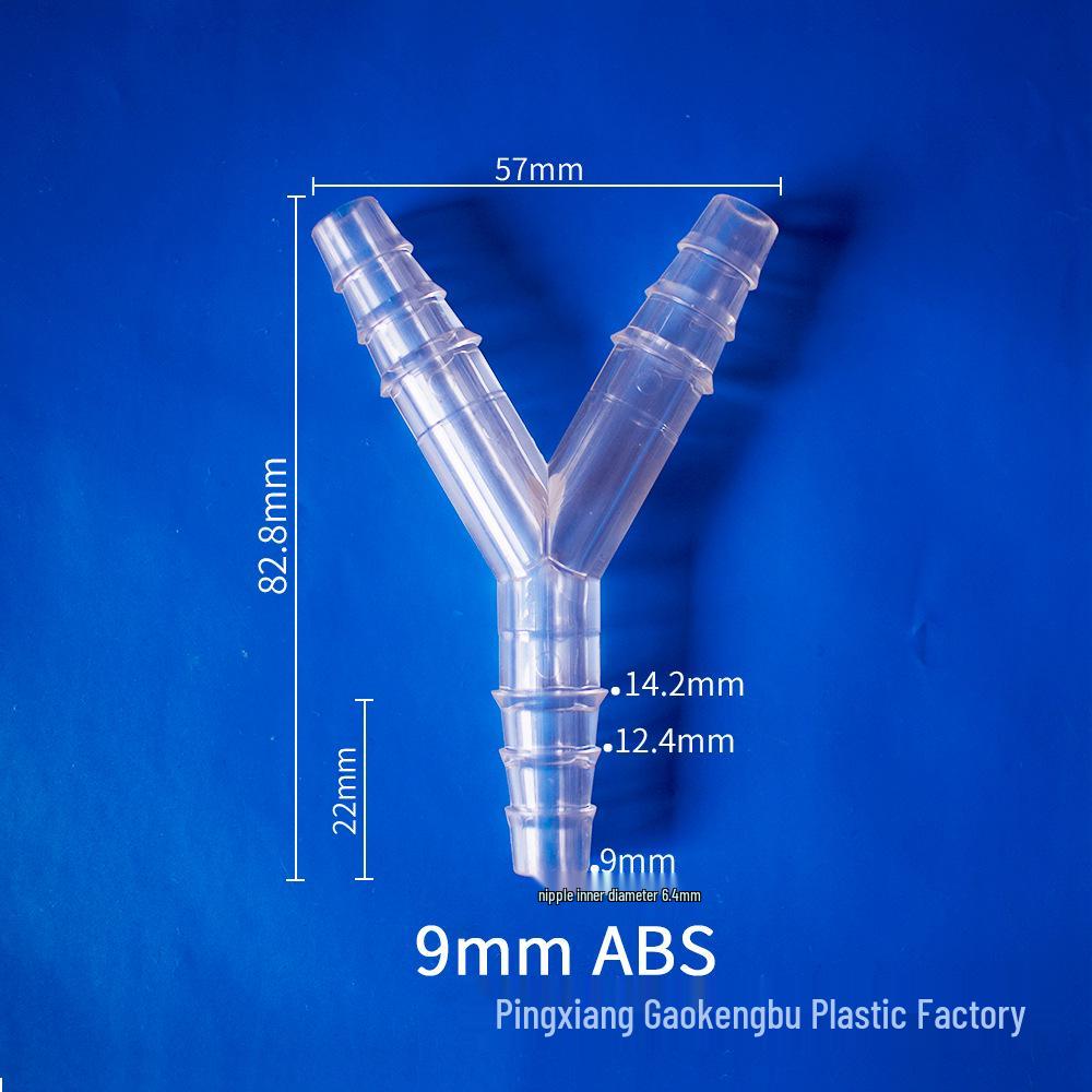 Transparenter Y-förmiger Kunststoff-T-Adapter für universelle Wasserleitungen