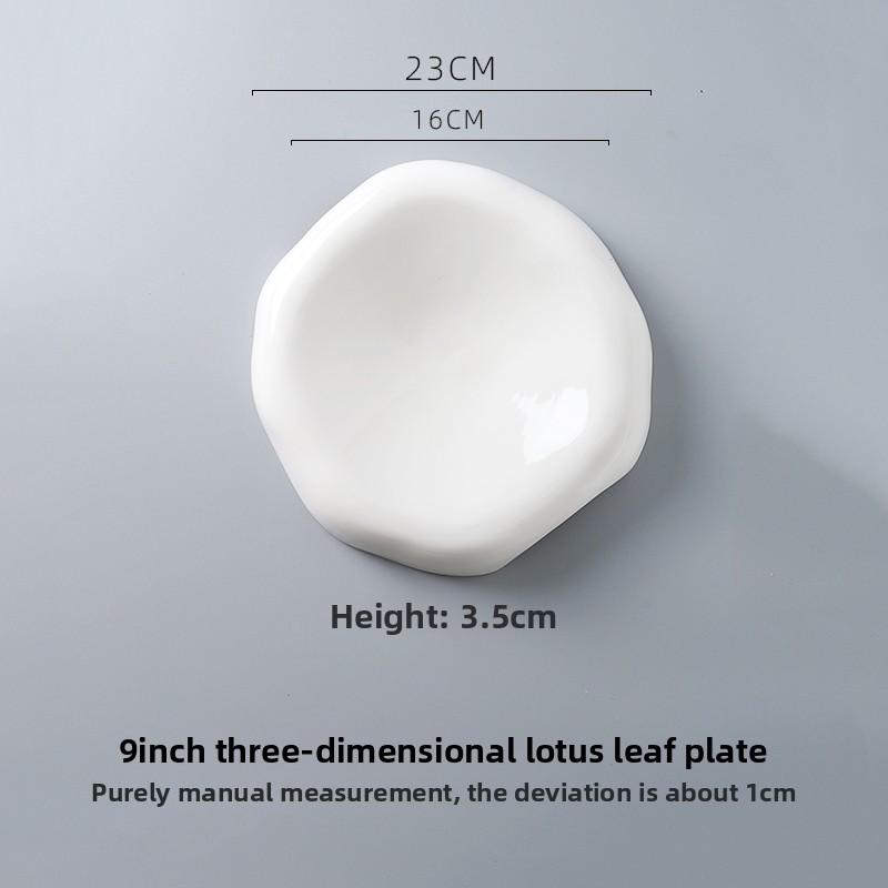BRCeramic Sushi Dish Restaurant Porcelain Lotus Leaf Molecular Cuisine Tableware Dessert Snack Plate Dipping Sauce Fruit PlatterEY