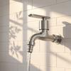 304 Stainless Steel Faucet, Washing Machine Connection Faucet, for Home Kitchen Bathroom Stainless Steel Faucet, Single-Hole Installation