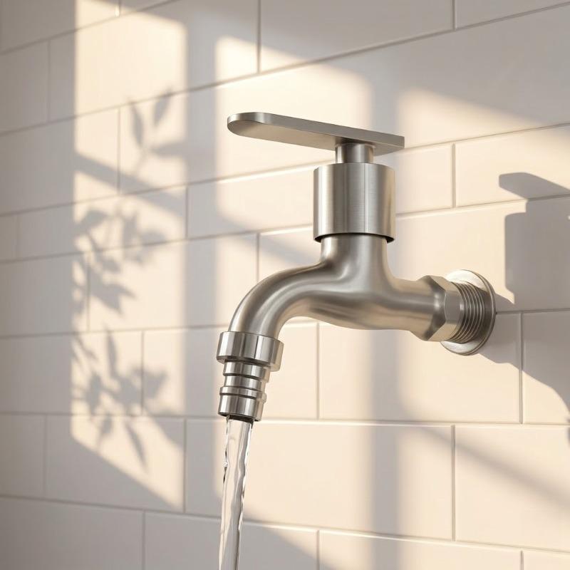 304 Stainless Steel Faucet, Washing Machine Connection Faucet, for Home Kitchen Bathroom Stainless Steel Faucet, Single-Hole Installation