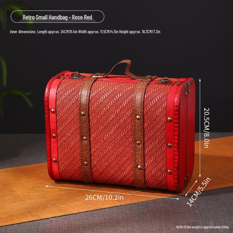 European Antique Wooden Handbag Prop Box