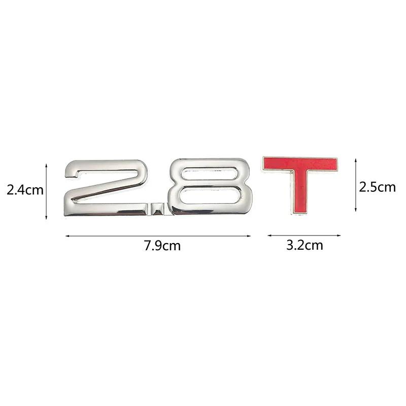 New Car 3D Metal 1.6T 1.8T 2.0T 2.8T Logo Sticker Emblem Badge Decals for Mazda KIA Renault TOYOTA BMW Ford Focus Car Styling