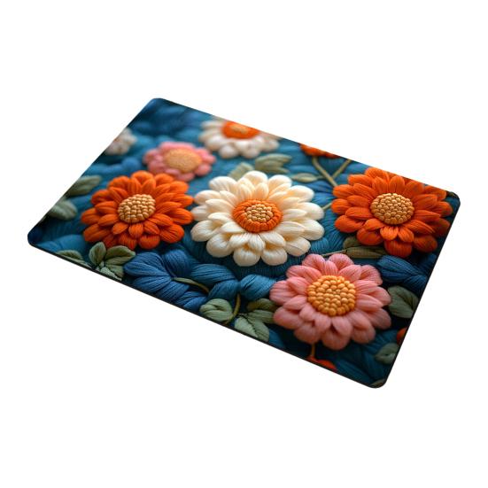 Bodenmatte Schnelltrocknend Lebendige Farbe Blumendesign Rutschfeste Rückseite Teppich Badezimmer Wohnzimmer Fußmatte Heimdekor