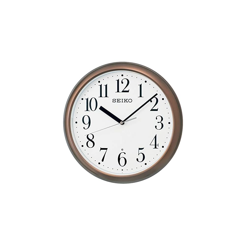 Seiko Clock Wall Clock, Radio Controlled, Analog, Brown Metallic, KX218B