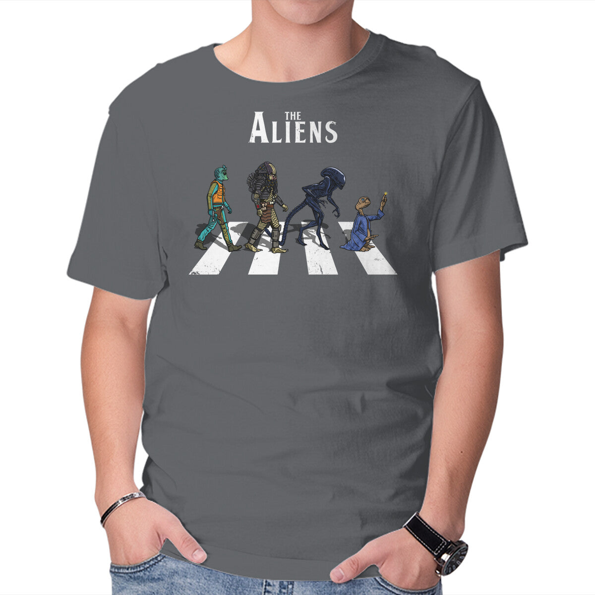 Unisex Crew Neck T-Shirt The Aliens Graphic Short Sleeve Casual Tee XXXXL