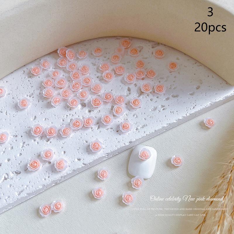 

100 шт., мини-цветок для дизайна ногтей, драгоценные камни из смолы, поделки для ногтей, 3D наклейки для гель-лака, аксессуары для ногтей, разноцветные розы as the picture