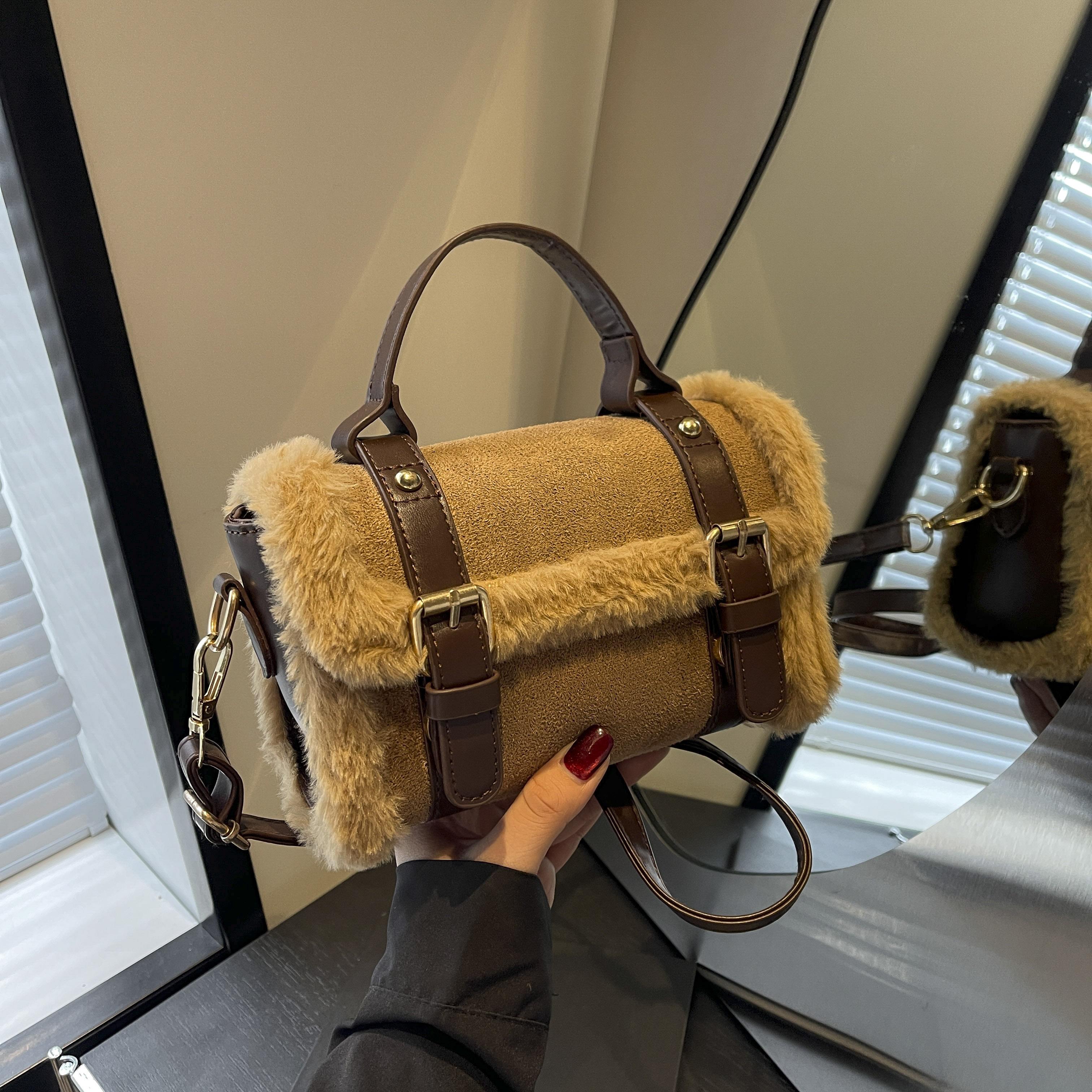 

Сумочка плюшевая матовая пэчворк маленькая квадратная сумка модная ретро сумка через плечо