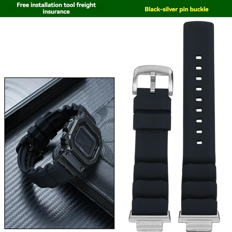 For Casio Small Square GW-B5600 GW-M5610 DW5600 GA2100 GM5600 High Quality Soft Silicone Men's Metal Conversion Watch Strap