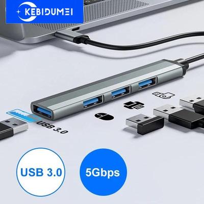 4 In 1 USB 3.0 Hub High Speed USB C Docking Station Type C 3.1 Multi USB Splitter OTG Adapter for PC Laptop