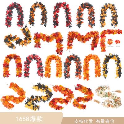 Artificial Green Plants And Rattans Autumn Decoration Scenic Spots, Rattan Vines, Halloween Harvest Festival, Artificial Maple Leaves