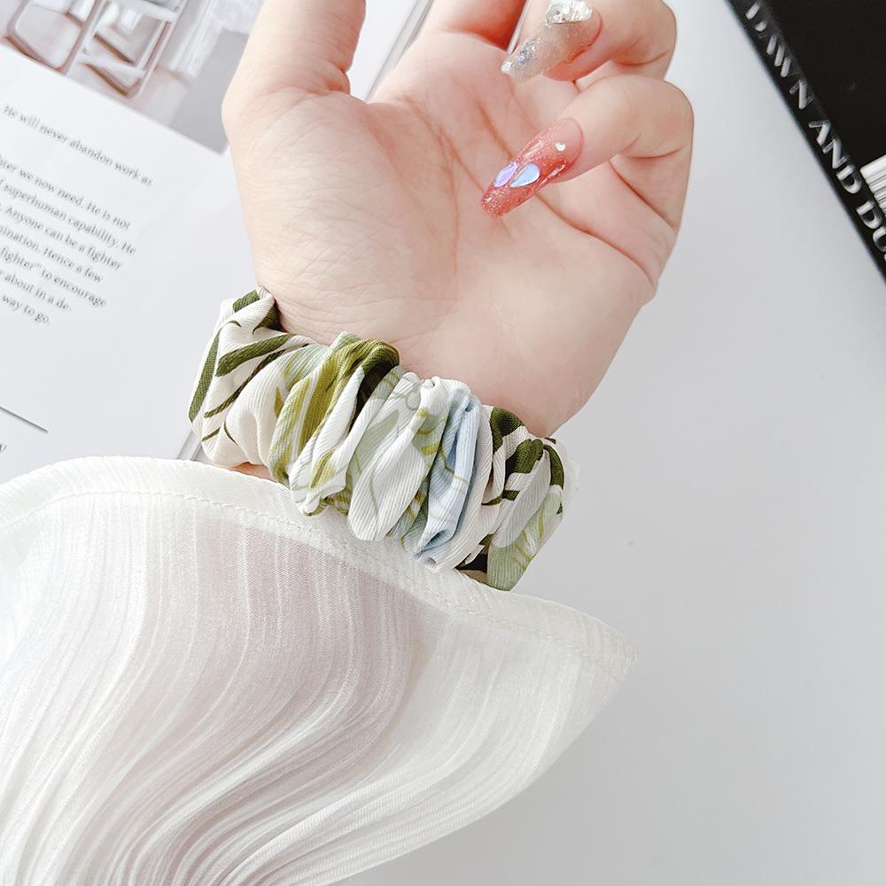 Scrunchie Soft Loop Nylon iWatch Band for Apple Watch Bracelet 38mm 40mm 41mm 42mm 44mm 45mm 46mm 49mm Stretchy Women Elastic