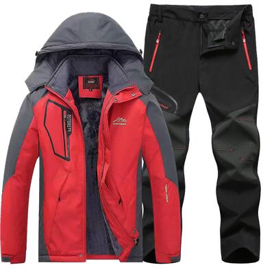 Winter Ski Suit For Men Waterproof Fleece Hiking Jacket Pants Male Snow Snowboard Suits Sports Warm Trekking Camping Cycling Set