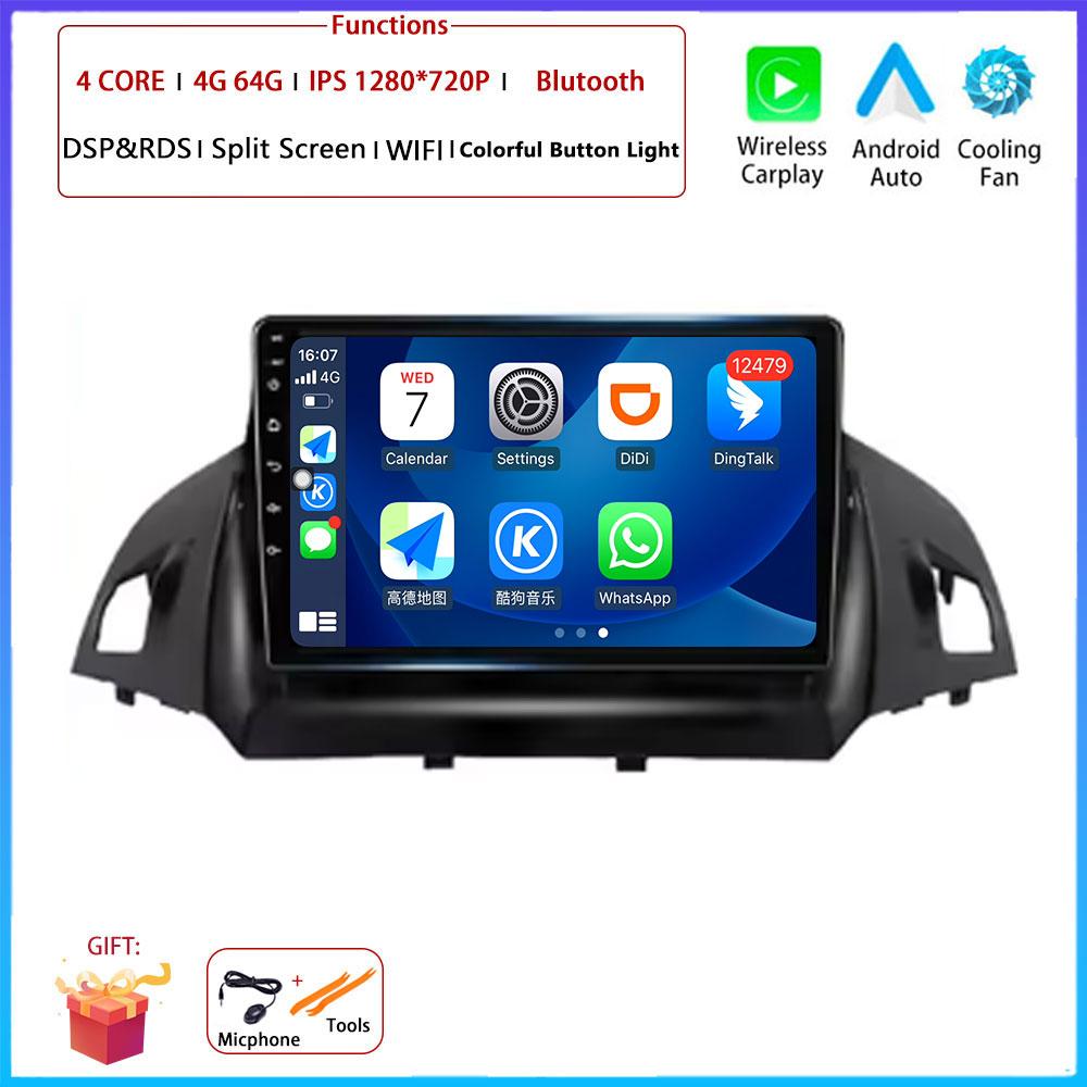 For FORD C-MAX KUGA 2 ESCAPE 3 2012 - 2019 Car Android Carplay Auto Radio Navigation GPS Multimedia Video 4G AMI Android Auto