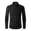 Mens Long Sleeve Solid Color Wrinkle Resistant Business Shirt Slim Fit Office Casual 2026
