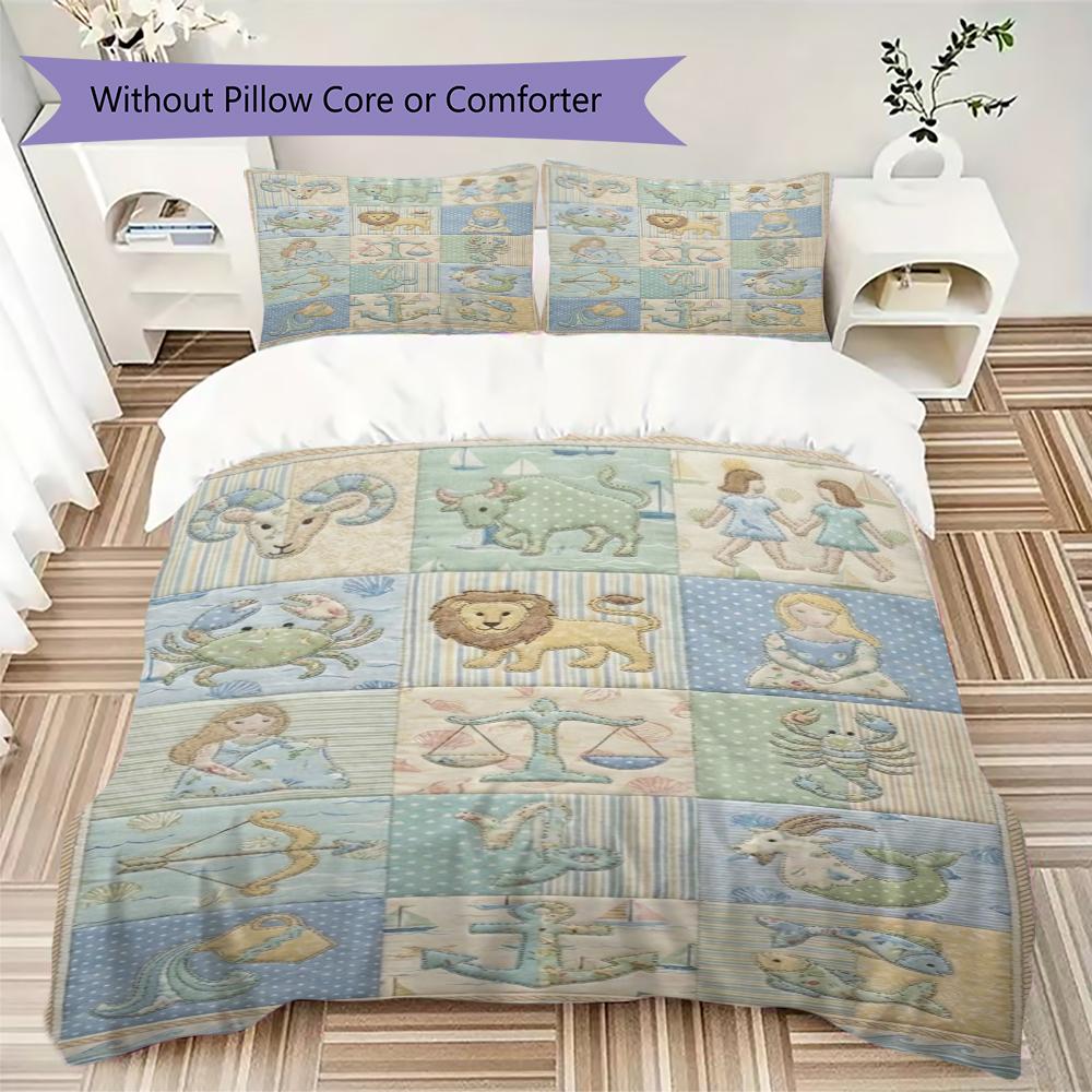 constellations Pattern Bedding uilt Set uilt Cover Pillowcase Home Decoration Birthday Gift (1 * duvet cover + 2 * pillowcase  without core)149
