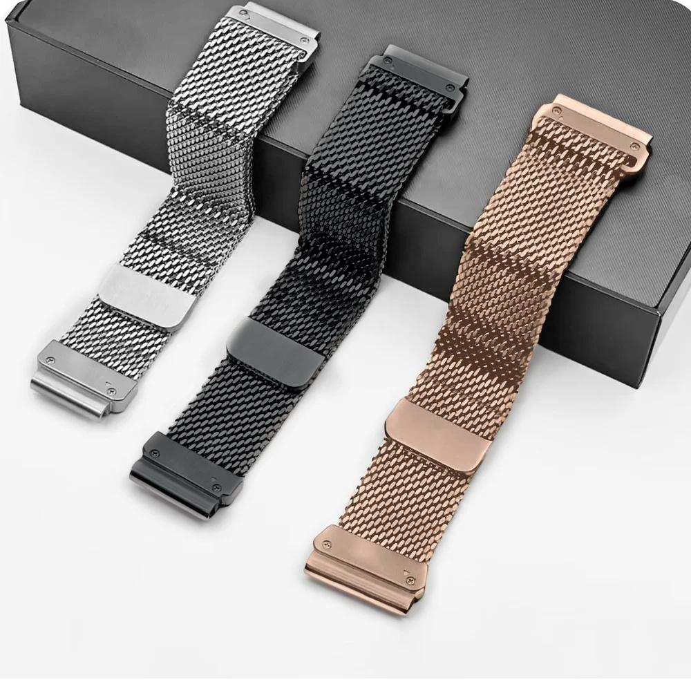 26mm 22mm Quick Fit Strap For Garmin Fenix 8 7 Pro 7S 6X 6 5Plus Venu 3 Tactix 7 Milanese loop bracelet correa Fenix 8 7X band