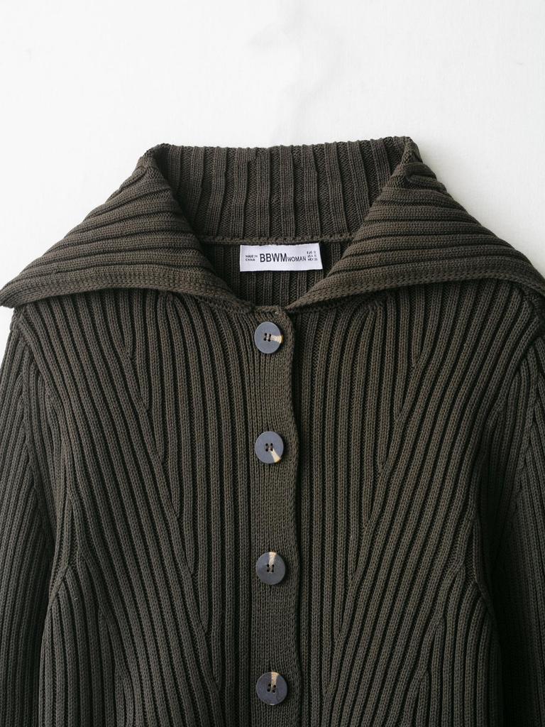 Autumn Academy Style Casual Lapel Ribbed Knit Coat