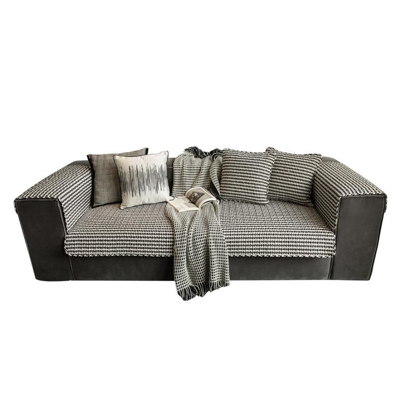 Nordic Black White Plaid Sofa Covers Cotton Soft Cushion Case Modern Four Seasons Non-slip Sofas Towel L-shaped Home Protective