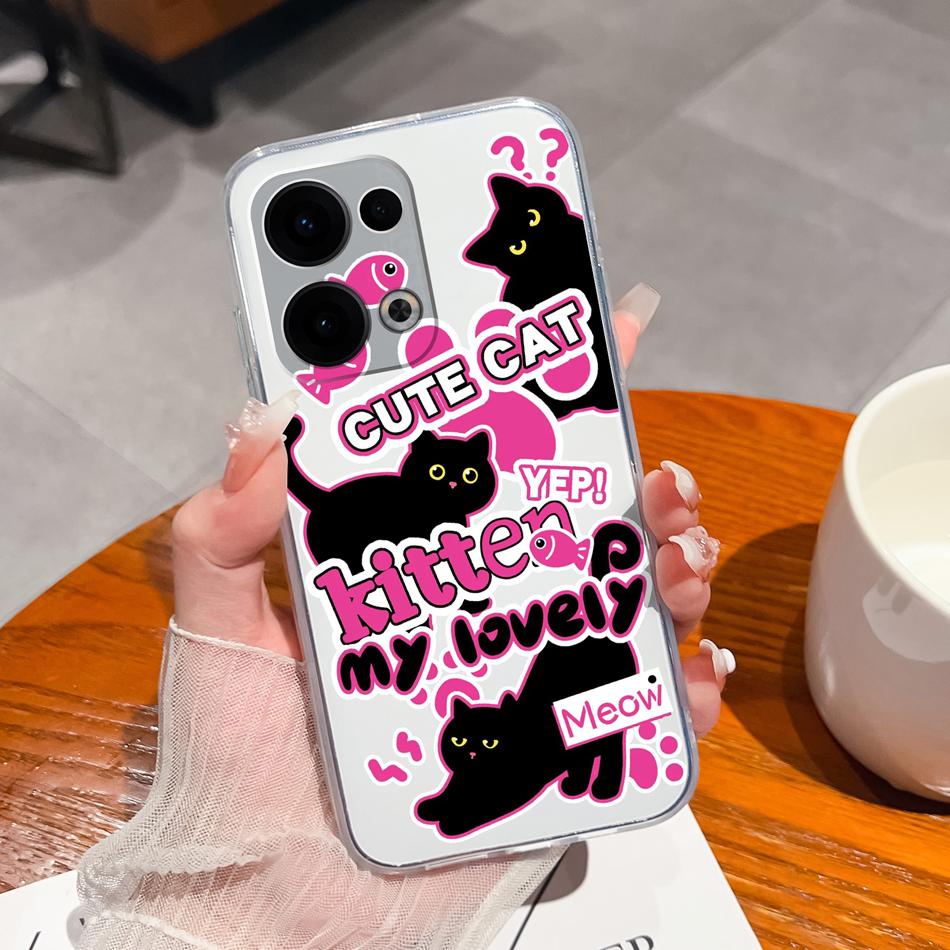 For Oppo Reno 13 Pro Phone Cases Leisure Flower Transparent Back Cover For Oppo Reno13 Pro 13Pro 5G Soft Slim Anti Drop Housing