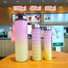 Frosted Sports Kettle Straw Plastic Outdoor Portable Threepiece Set Colourful