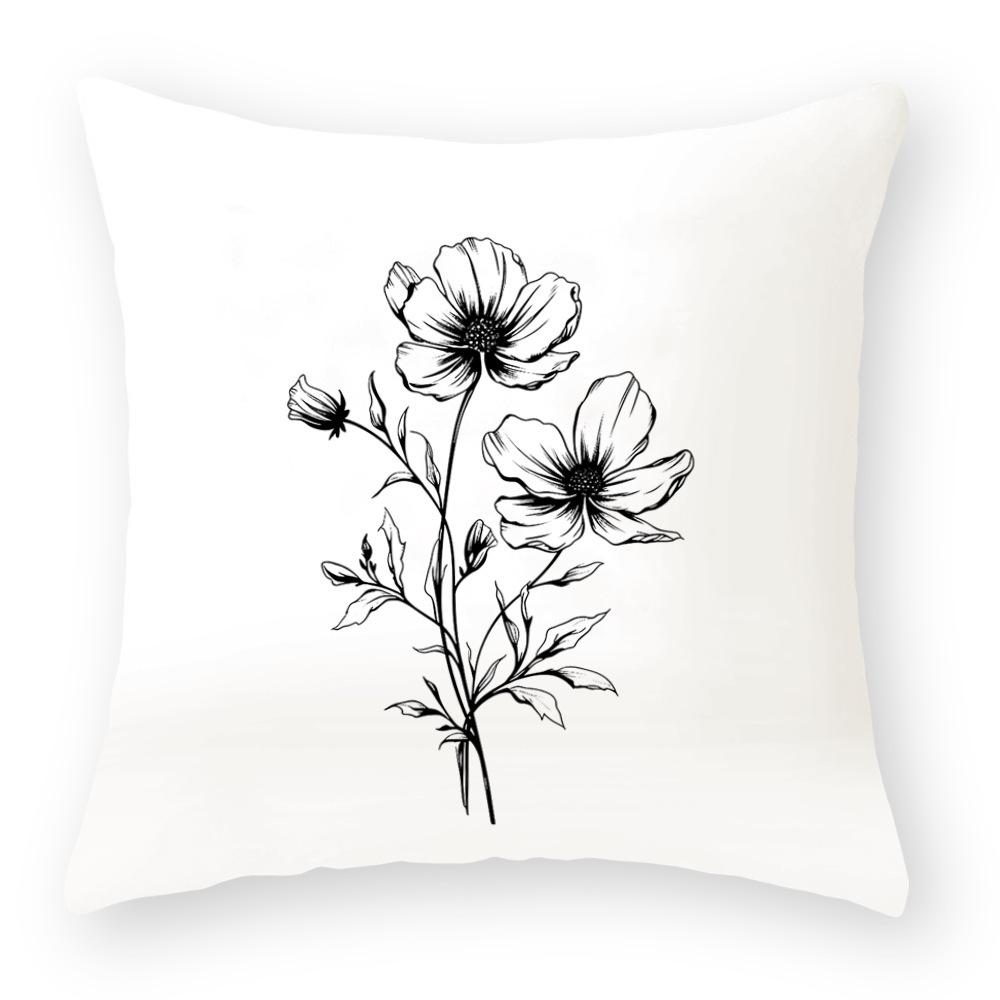 New Flower Series Pillowcases Simple Sofa Decorative Pillows Car Seat Cushions
