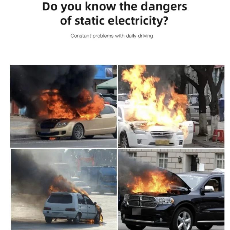 New 2026 Car Sticker 2025 Hot Car Anti-Static Earth Ground Wire Belt Anti-Static Flex Strip For Ford S MAX Ranger Focus Fiesta M