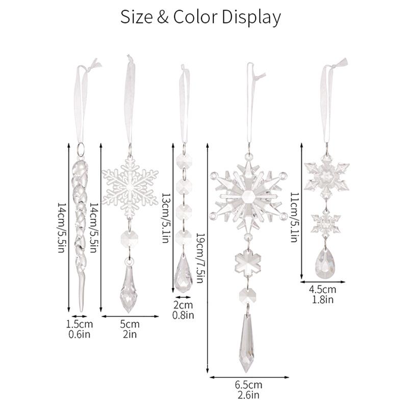

18 шт. акриловые хрустальные елочные украшения подвесные, снежинки украшения Веселый рождественский декор для дома рождественские подарки прозрачный