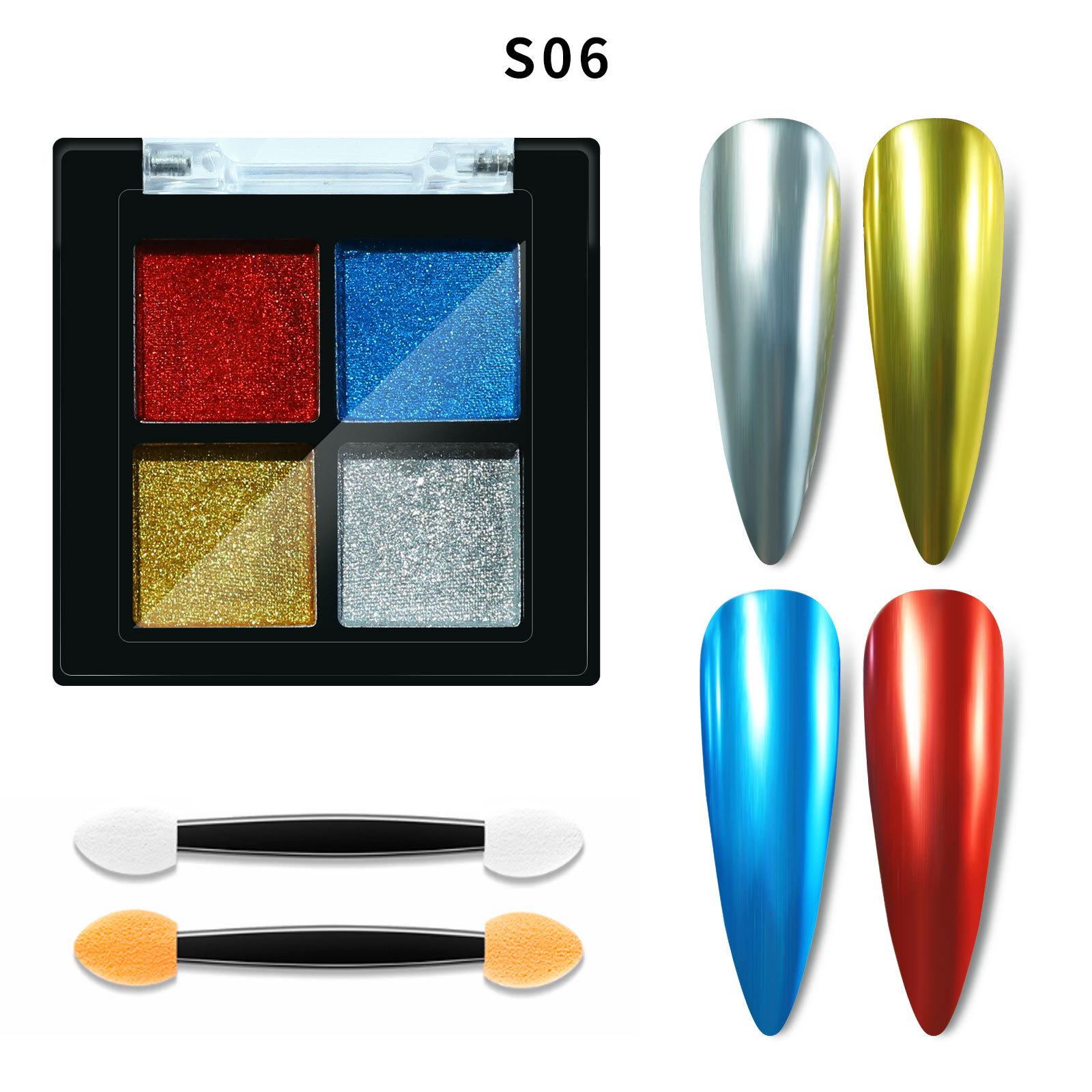 

Эксклюзивная 4-цветная зеркальная пудра для ногтей «Аврора» - Супер-вспышка