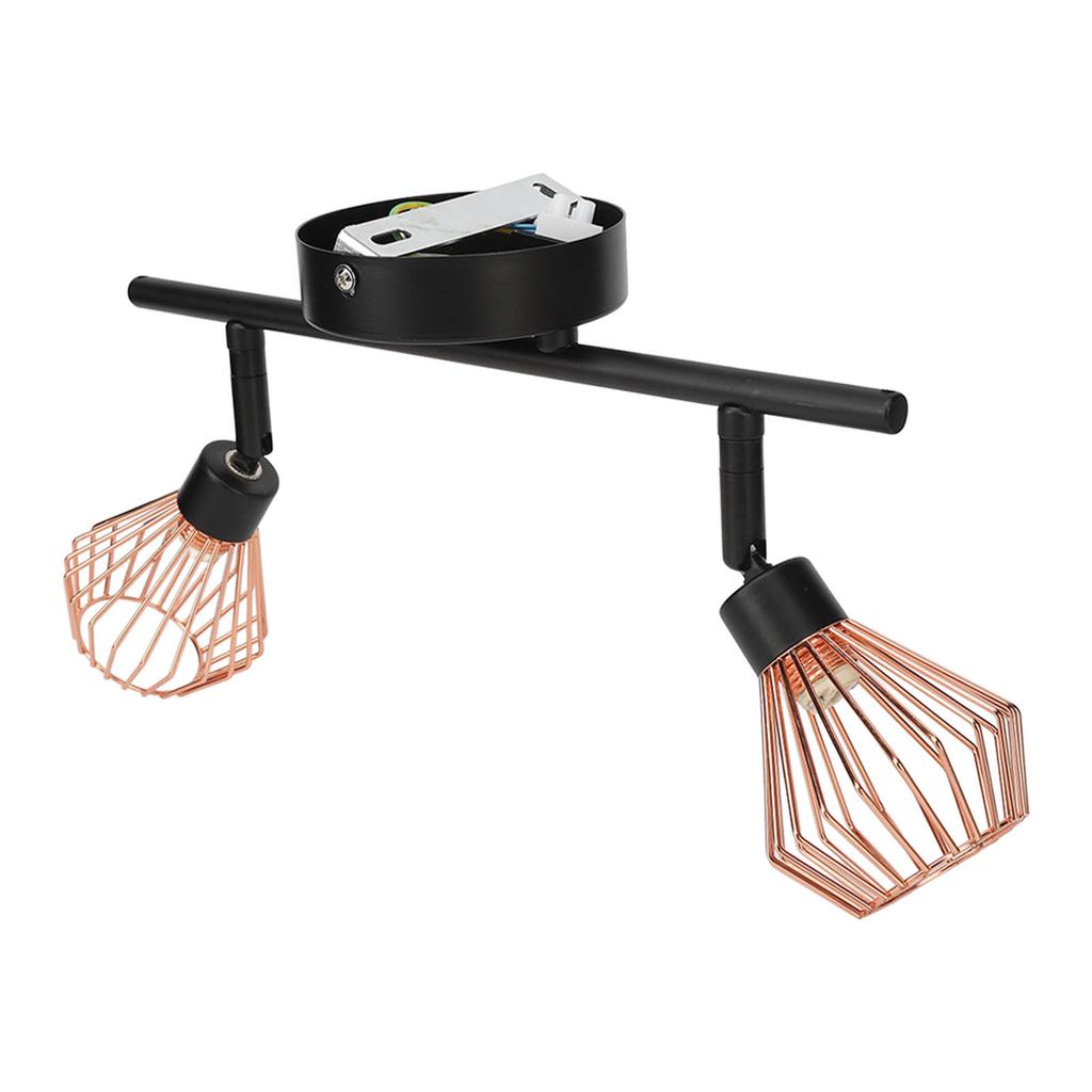 Sada kolejnicového osvětlení 2 otočné hlavy kolejnicové nástěnné stropní bodové světlo s pletenými klecemi pro kuchyň