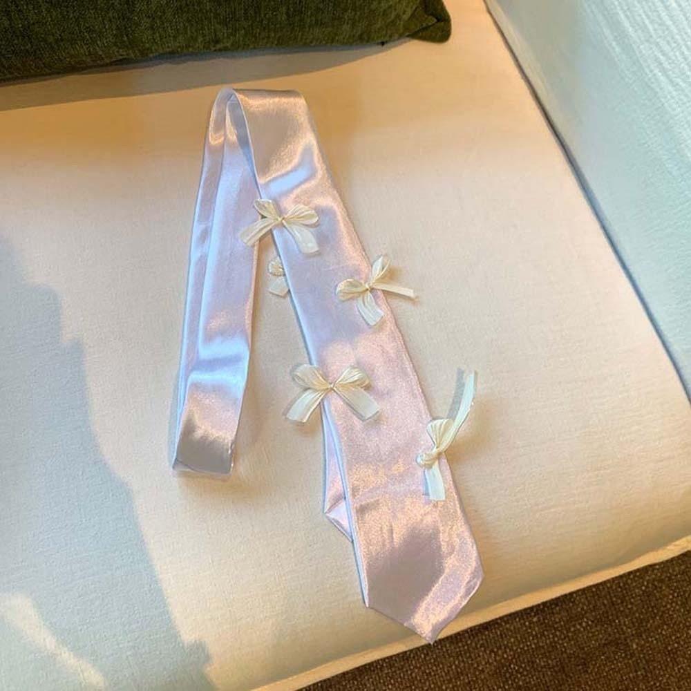 Multi-Use Satin Long Necktie Lace Narrow Long Scarf Korean Style Ribbon Bow Tie  Spicy Girl