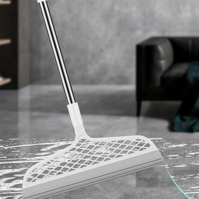 Silicone Broom for Floor Cleaning Multipurpose Wet Dry Scraper Glass Window Bathroom Squeegee Mop with Handle Home Use