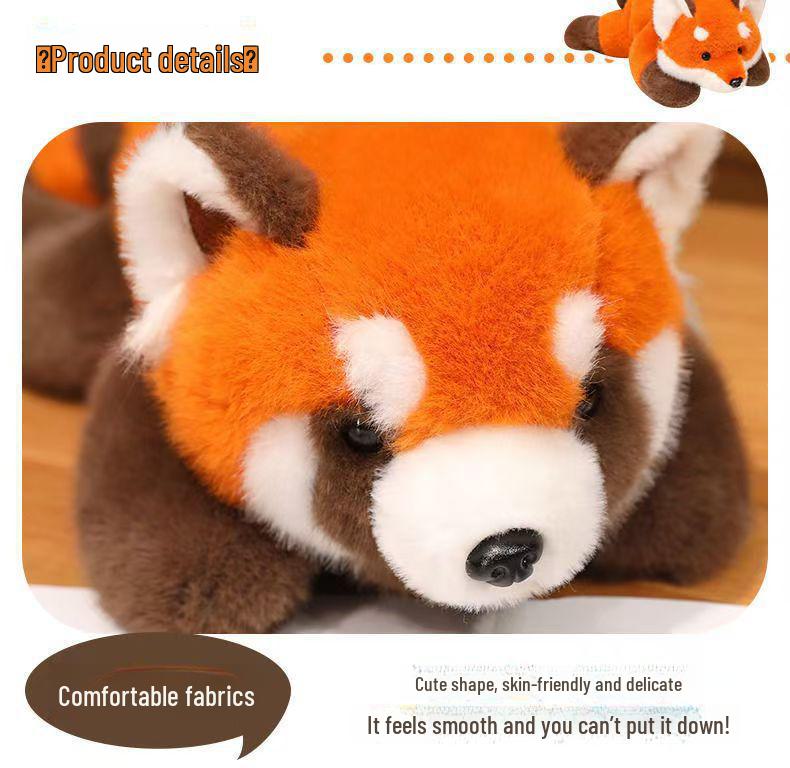 Red Panda Plush Fox Doll - Cute Raccoon Toy for Children, Girls, Birthday Gifts