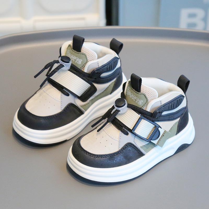 Children's sports shoes 2025 spring and autumn boys' casual board shoes high-top girls' bread shoes dopamine baby dad shoes