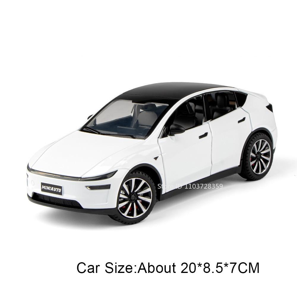 1:24 Model Y Roadster Toy Car Models Alloy Diecast Doors Opened Sound Light Pull Back Exquisite Interior Simulation Vehicle Toys