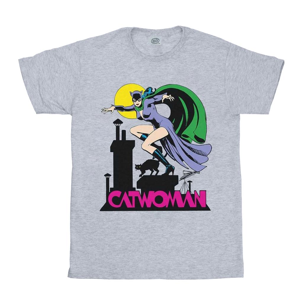 DC Comics Herren Catwoman Text Logo T-Shirt