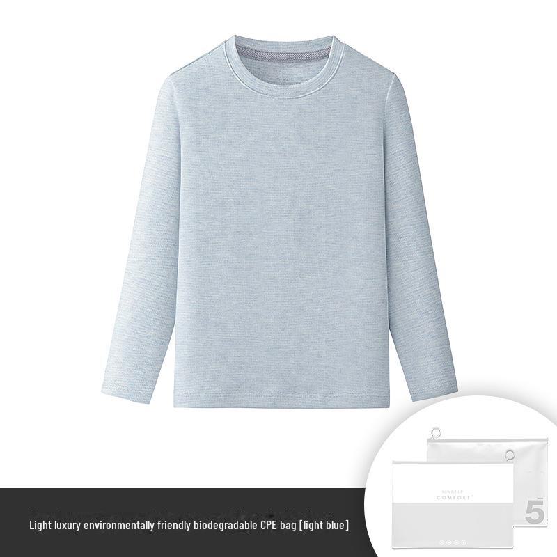 

Детские уютные топы на флисовой подкладке однотонной расцветки для осени и зимы 150 светло-синий