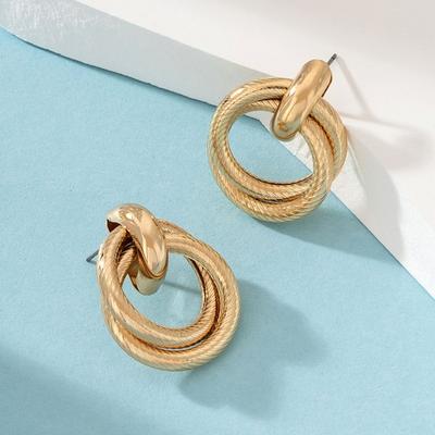 Yousheng 2Pcs Women Earrings Exquisite Workmanship Fashion Elegant Alloy Double-Hoop Earrings for Everyday Wear