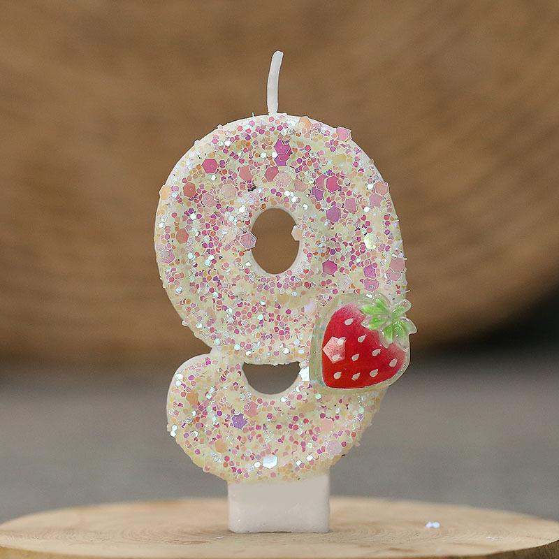 

1 шт. Многоразовые свечи на день рождения Свеча с клубничным ароматом Праздничные свечи Детские товары для вечеринки на день рождения 7,5x4 см