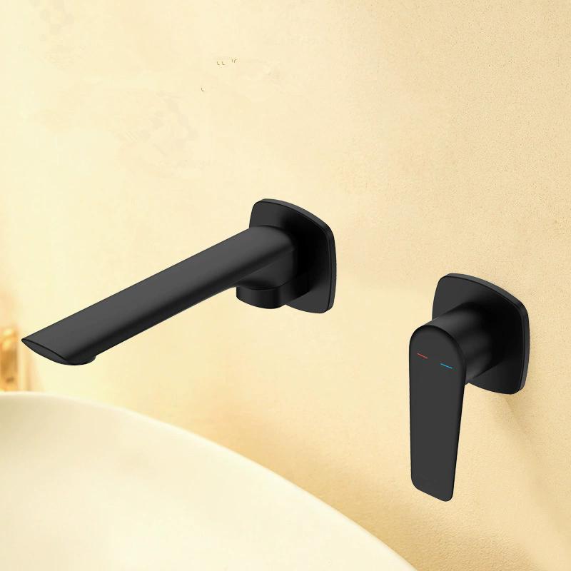 

Brushed Gold Widespread Bathroom Faucet Gray Basin Faucet Wall Mounted Two Hole Nickel Sink Mixer Brass hot cold Black Sink Tap чорний