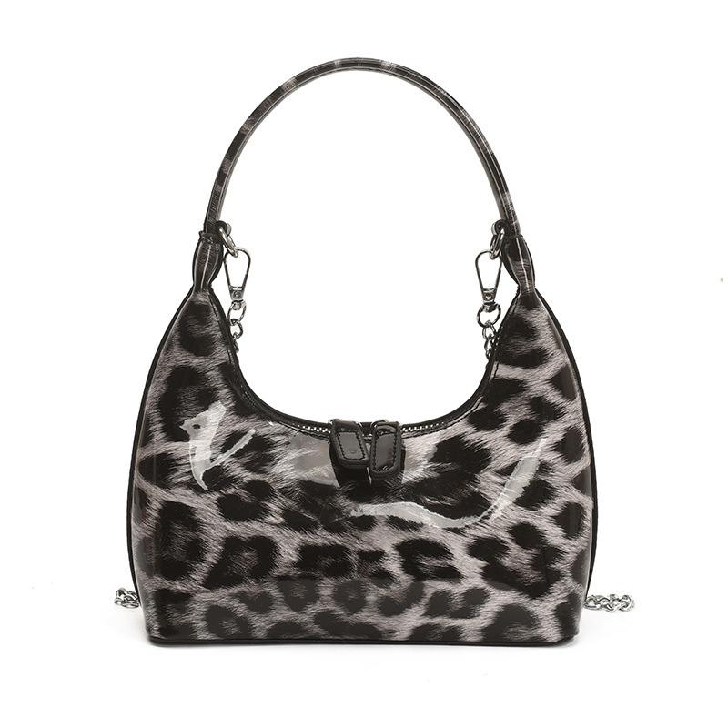 Retro leopard print shoulder bag trendy fashion underarm bag niche high-end textured women's messenger bag