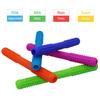 Hollow Teething Tubes Toys for Babies Girls Boys, 6 Pack Silicone Baby Teether Toy Tube for Infants with Nursing Biting Chewing, Chew Straws for