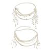Corrente de Barriga Feminina Estilo Boêmio Pérolas de Imitação Corrente de Cintura em Camadas Acessórios para Dança e Festas de Coquetel