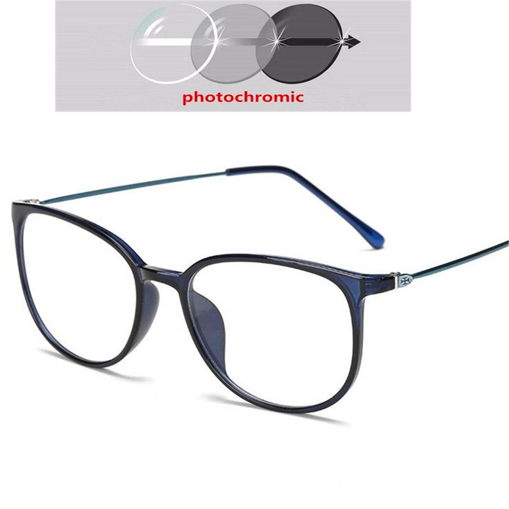 Ultraleichte TR90 Myopiebrille Retro Ovaler Rahmen für Damen Herren Dioptrien -0,5 bis -6 Kurzsichtigkeit Brillen
