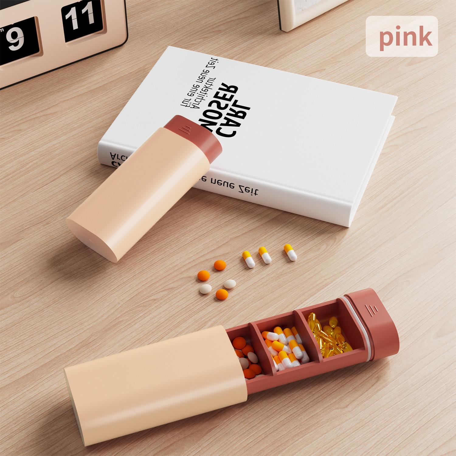 

New Mini Hot Portable 3 Grids Travel Small Pill Organizer Box Cases Container Storage Tablets Vitamin Pills Medicine Fish Oils рожевий