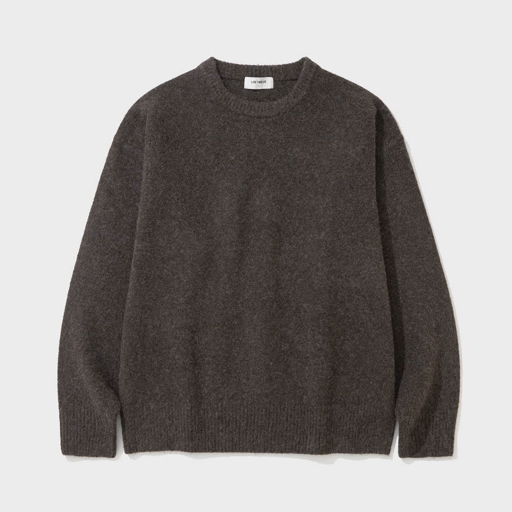 LAB12 Washable Round Neck Knit (Brown)