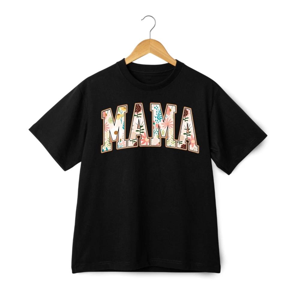 American Style Floral MAMA Graphic T-Shirt Unisex Mother's Day Gift Casual Tee