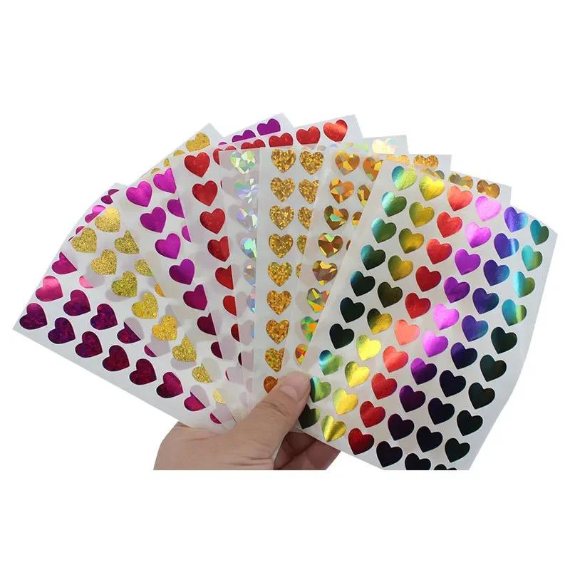 10sheet Glitter Heart Style Sticker for DIY Decor Scrapbook Journal 3MM Mini Heart Stickers Teacher Reward Envelope Seal Sticker